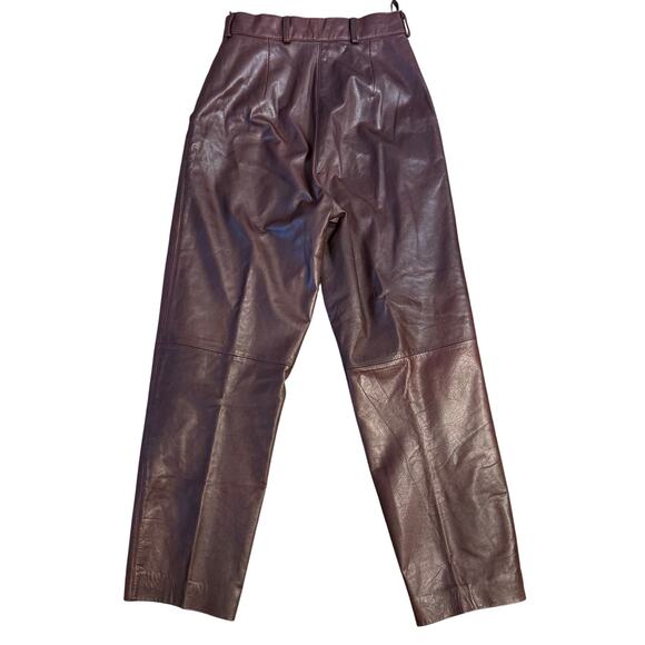 Georgetown Leather Design Women’s VTG 100% Leather Pants Brown Made In Korea 7/8 - Picture 2 of 10